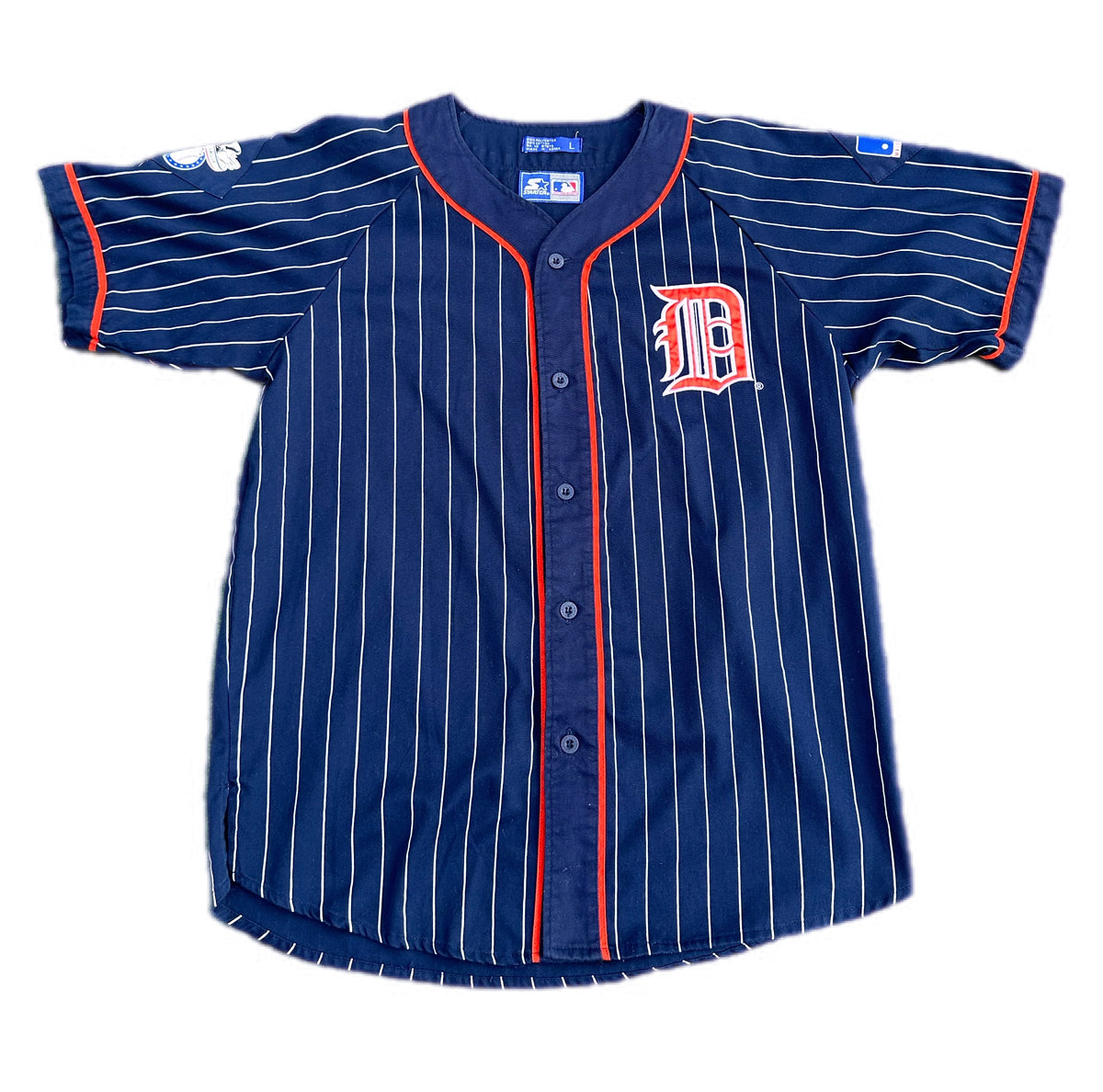 Vintage 90s Detroit Tigers Starter Baseball Pinstripe Jersey Size