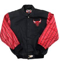 Load image into Gallery viewer, Vintage 90s Chicago Bulls Jeff Hamilton Leather Wool Coat Jacket L Large Jordan