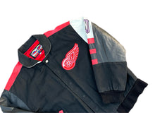 Load image into Gallery viewer, Vintage 90s Detroit Red Wings Jeff Hamilton JH NHL Hockey Leather Jacket Medium