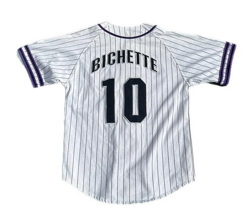 Vintage Rare Colorado Rockies Starter Jersey 1990s Pin Stripes M Dante Bichette