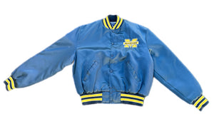 Vintage Holloway Michigan Wolverines Quilt Lined Satin Bomber Jacket XL
