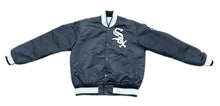 Load image into Gallery viewer, Vintage Chicago White Sox Starter Jacket M Black Satin MLB Diamond Collection