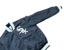 Load image into Gallery viewer, Vintage Chicago White Sox Starter Jacket M Black Satin MLB Diamond Collection