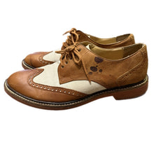 Load image into Gallery viewer, Cole Haan Wing Tips Oxford Shoes Leather &amp; Linen Sz 8.5 Dress Shoes Brown