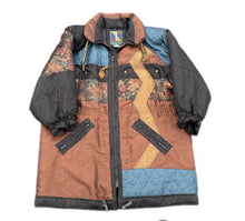 Load image into Gallery viewer, Vintage Komitor Women's Full Length  Jacket Multi Color Floral Retro 90s XXL