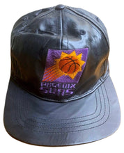 Load image into Gallery viewer, VINTAGE 90'S RARE PHOENIX SUNS JEFF HAMILTON BLACK LEATHER STRAPBACK HAT CAP