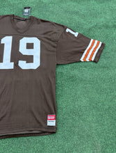 Load image into Gallery viewer, VTG Cleveland Browns Bernie Kosar #19 Sand Knit Durene Team Issue Jersey XL