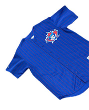 Load image into Gallery viewer, Vintage Toronto Blue Jays Pinstripe Majestic Jersey Adult Blue Size Medium Men’s