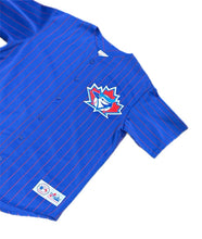 Load image into Gallery viewer, Vintage Toronto Blue Jays Pinstripe Majestic Jersey Adult Blue Size Medium Men’s