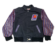 Load image into Gallery viewer, Vintage Jeff Hamilton Phoenix Suns Jacket Leather sleeves Mens XL