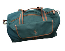 Load image into Gallery viewer, VTG Polo Ralph Lauren Fragrance Duffle Weekender Gym Bag Large Green Canvas Pony