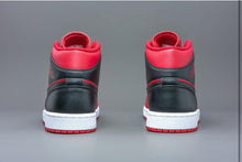 Load image into Gallery viewer, Nike Air Jordan 1 Mid Reverse Bred Black Red Shoes Men 554724-660 GS 554725-660