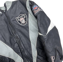 Load image into Gallery viewer, Vintage NFL Pro Player Daniel Young Oakland Raiders Embroidered Leather Jacket