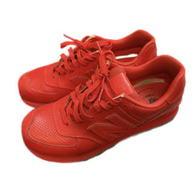 Load image into Gallery viewer, MEN'S NEW BALANCE 574 Sz 9.5 PERFORATED LEATHER MERCURY RED SHOES ML574PR