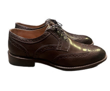 Load image into Gallery viewer, Flag Ltd Nappa Glove Men's Oxford Cognac Brown Leather Shoes Size 9