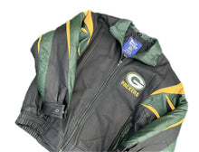 Load image into Gallery viewer, Vintage Green Bay Packers Pro Player Leather Black Jacket SZ XXL