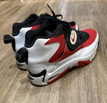 Load image into Gallery viewer, Nike Air Mission White Black Fire Red Junior Seau NFL Turf Size 13 Vintage