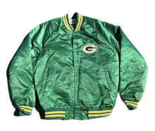 Load image into Gallery viewer, Vintage Green Bay Packers Jacket Mens Large Chalk Line Satin Spellout NFL 1990