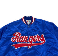 Load image into Gallery viewer, Vintage Felco Texas Rangers Satin Bomber Jacket Men’s Size L Large EUC