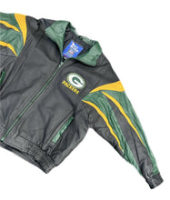 Load image into Gallery viewer, Vintage Green Bay Packers Pro Player Leather Black Jacket SZ XXL