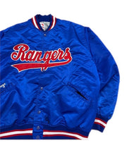 Load image into Gallery viewer, Vintage Felco Texas Rangers Satin Bomber Jacket Men’s Size L Large EUC
