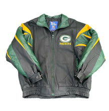 Load image into Gallery viewer, Vintage Green Bay Packers Pro Player Leather Black Jacket SZ XXL