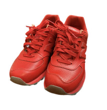 Load image into Gallery viewer, MEN'S NEW BALANCE 574 Sz 9.5 PERFORATED LEATHER MERCURY RED SHOES ML574PR