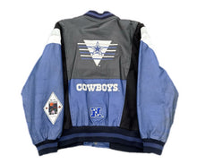 Load image into Gallery viewer, VTG 90s Dallas Cowboys NFL G-3 Carl Banks Leather Varsity Bomber Jacket Men’s XL