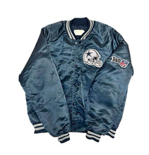 Load image into Gallery viewer, VINTAGE Dallas Cowboys Men Jacket Large Blue Satin Chalk Line 90s Varsity USA