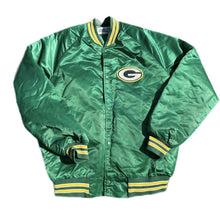 Load image into Gallery viewer, Vintage Green Bay Packers Jacket Mens Large Chalk Line Satin Spellout NFL 1990