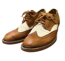 Load image into Gallery viewer, Cole Haan Wing Tips Oxford Shoes Leather &amp; Linen Sz 8.5 Dress Shoes Brown