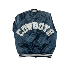 Load image into Gallery viewer, VINTAGE Dallas Cowboys Men Jacket Large Blue Satin Chalk Line 90s Varsity USA
