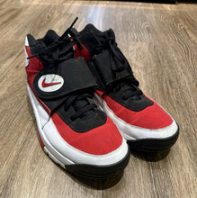 Load image into Gallery viewer, Nike Air Mission White Black Fire Red Junior Seau NFL Turf Size 13 Vintage