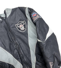 Load image into Gallery viewer, Vintage NFL Pro Player Daniel Young Oakland Raiders Embroidered Leather Jacket