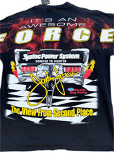 Load image into Gallery viewer, John Force 1997  Untouchable  7 Time Champion black t-shirt, Large short sleeve