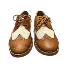 Load image into Gallery viewer, Cole Haan Wing Tips Oxford Shoes Leather &amp; Linen Sz 8.5 Dress Shoes Brown