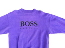 Load image into Gallery viewer, Vintage 90s Hugo Boss AMERICA Crewneck Sweatshirt Purple Size Medium