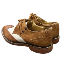 Load image into Gallery viewer, Cole Haan Wing Tips Oxford Shoes Leather &amp; Linen Sz 8.5 Dress Shoes Brown