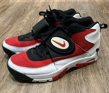 Load image into Gallery viewer, Nike Air Mission White Black Fire Red Junior Seau NFL Turf Size 13 Vintage