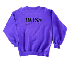Load image into Gallery viewer, Vintage 90s Hugo Boss AMERICA Crewneck Sweatshirt Purple Size Medium