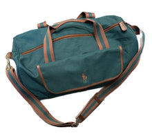 Load image into Gallery viewer, VTG Polo Ralph Lauren Fragrance Duffle Weekender Gym Bag Large Green Canvas Pony