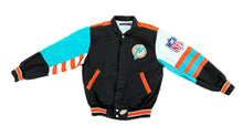 Load image into Gallery viewer, Vintage Jeff Hamilton Miami Dolphins Genuine Leather Jacket With Cloth Size M