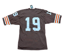 Load image into Gallery viewer, VTG Cleveland Browns Bernie Kosar #19 Sand Knit Durene Team Issue Jersey XL