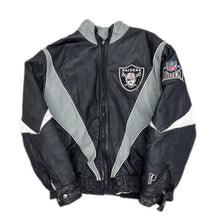 Load image into Gallery viewer, Vintage NFL Pro Player Daniel Young Oakland Raiders Embroidered Leather Jacket