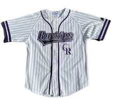 Load image into Gallery viewer, Vintage Rare Colorado Rockies Starter Jersey 1990s Pin Stripes M Dante Bichette
