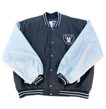 Load image into Gallery viewer, Vintage 90s Los Angeles Oakland Raiders Game Day Windbreaker Jacket Mens Size XL