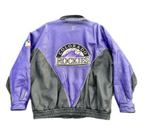 Load image into Gallery viewer, Colorado Rockies Vintage 90's Pro Player genuine Leather Bomber Jacket Large