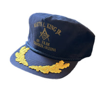 Load image into Gallery viewer, Vintage 80s 90s MLK Martin Luther King Jr. Blue Snapback Rope Hat Adjustable