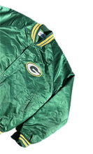 Load image into Gallery viewer, Vintage Green Bay Packers Jacket Mens Large Chalk Line Satin Spellout NFL 1990