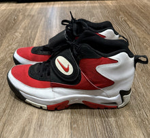 Load image into Gallery viewer, Nike Air Mission White Black Fire Red Junior Seau NFL Turf Size 13 Vintage